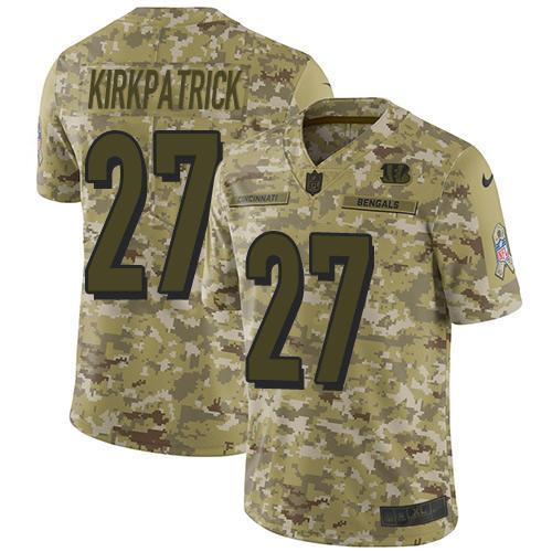 Nike Cincinnati Bengals #27 Dre Kirkpatrick Camo Stitched NFL Limited 2018 Salute To Service Jersey