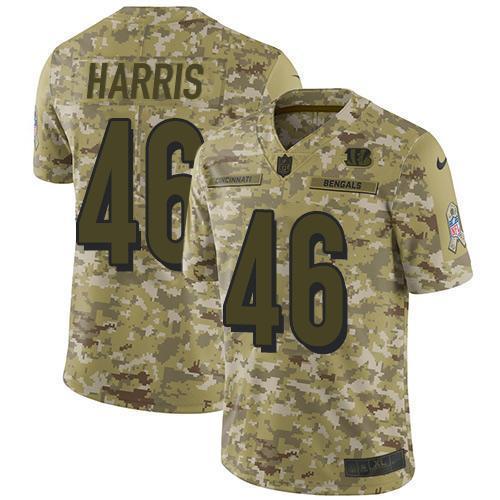 Nike Cincinnati Bengals #46 Clark Harris Camo Stitched NFL Limited 2018 Salute To Service Jersey