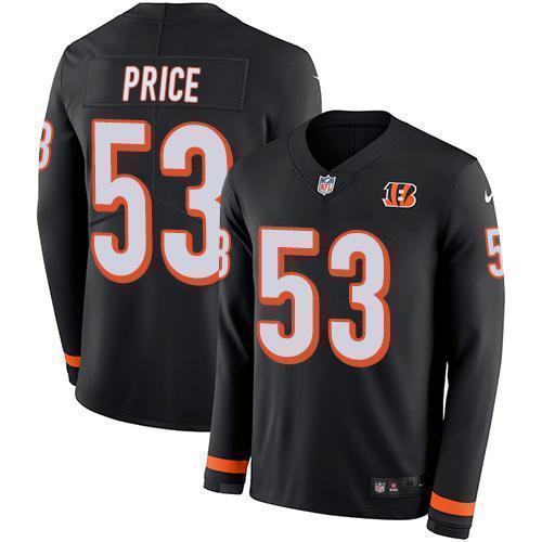 Nike Cincinnati Bengals #53 Billy Price Black Team Color Stitched NFL Limited Therma Long Sleeve Jersey
