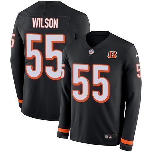 Nike Cincinnati Bengals #55 Logan Wilson Black Team Color Stitched NFL Limited Therma Long Sleeve Jersey