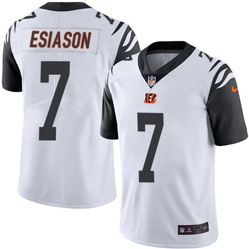 Nike Cincinnati Bengals #7 Boomer Esiason White Stitched NFL Limited Rush Jersey