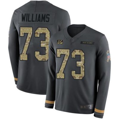 Nike Cincinnati Bengals #73 Jonah Williams Anthracite Salute to Service Stitched NFL Limited Therma Long Sleeve Jersey