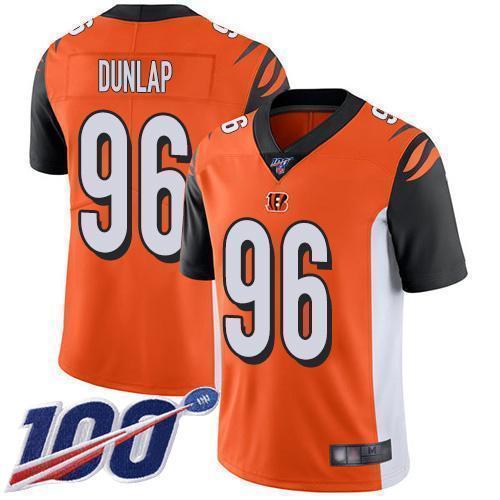 Nike Cincinnati Bengals #96 Carlos Dunlap Orange Alternate Stitched NFL 100th Season Vapor Limited Jersey