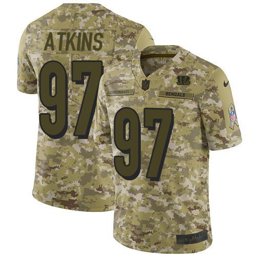 Nike Cincinnati Bengals #97 Geno Atkins Camo Stitched NFL Limited 2018 Salute To Service Jersey