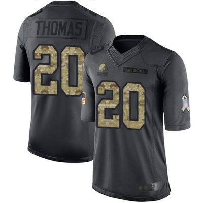 Nike Cleveland Browns #20 Tavierre Thomas Black Stitched NFL Limited 2016 Salute to Service Jersey