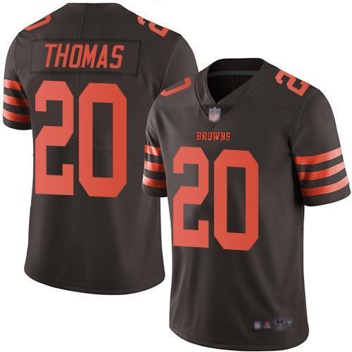 Nike Cleveland Browns #20 Tavierre Thomas Brown Stitched NFL Limited Rush Jersey