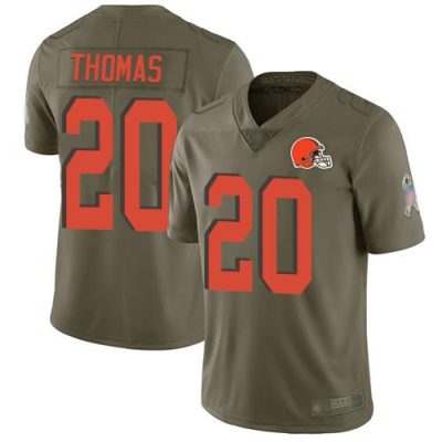 Nike Cleveland Browns #20 Tavierre Thomas Olive Stitched NFL Limited 2017 Salute To Service Jersey