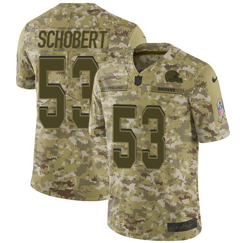 Nike Cleveland Browns #53 Joe Schobert Camo Stitched NFL Limited 2018 Salute To Service Jersey