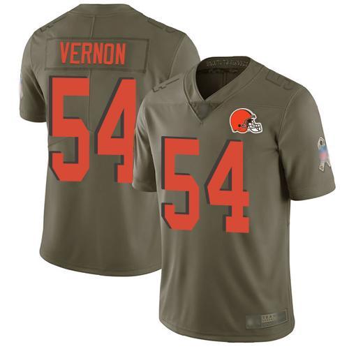 Nike Cleveland Browns #54 Olivier Vernon Olive Stitched NFL Limited 2017 Salute To Service Jersey
