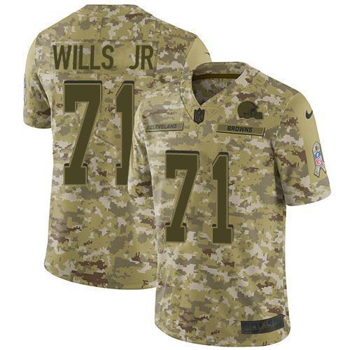 Nike Cleveland Browns #71 Jedrick Wills JR Camo Stitched NFL Limited 2018 Salute To Service Jersey