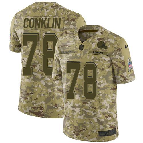 Nike Cleveland Browns #78 Jack Conklin Camo Stitched NFL Limited 2018 Salute To Service Jersey