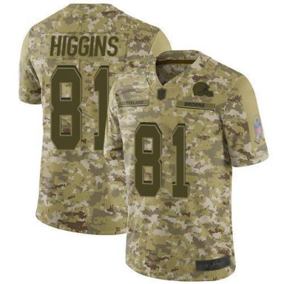 Nike Cleveland Browns #81 Rashard Higgins Camo Stitched NFL Limited 2018 Salute To Service Jersey