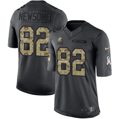 Nike Cleveland Browns #82 Ozzie Newsome Black Stitched NFL Limited 2016 Salute to Service Jersey