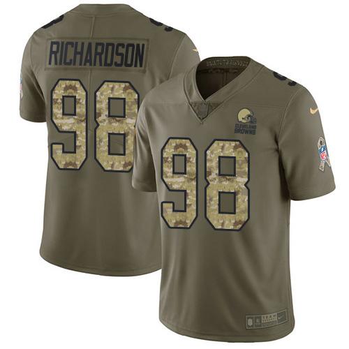 Nike Cleveland Browns #98 Sheldon Richardson Olive/Camo Stitched NFL Limited 2017 Salute To Service Jersey
