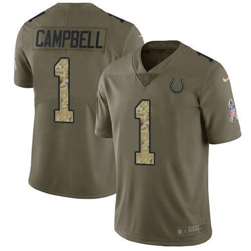 Nike Colts #1 Parris Campbell Olive/Camo Stitched NFL Limited 2017 Salute To Service Jersey