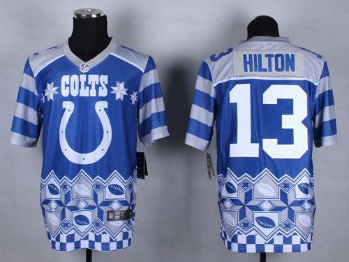 Nike Colts #13 T.Y. Hilton Royal Blue Stitched NFL Elite Noble Fashion Jersey