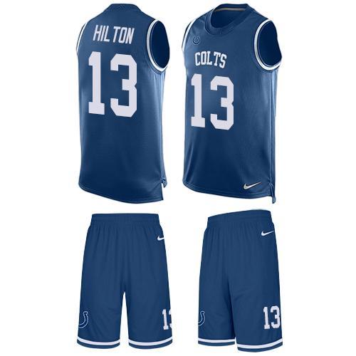 Nike Colts #13 T.Y. Hilton Royal Blue Team Color Stitched NFL Limited Tank Top Suit Jersey
