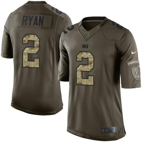 Nike Colts #2 Matt Ryan Green Stitched NFL Limited 2015 Salute To Service Jersey