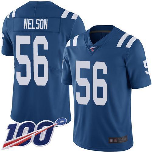 Nike Colts #56 Quenton Nelson Royal Blue Team Color Stitched NFL 100th Season Vapor Limited Jersey
