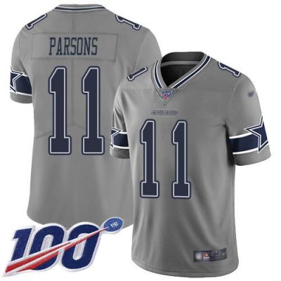 Nike Cowboys #11 Micah Parsons Gray Stitched NFL Limited Inverted Legend 100th Season Jersey