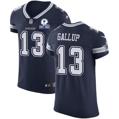 Nike Cowboys #13 Michael Gallup Navy Blue Team Color Stitched With Established In 1960 Patch NFL Vapor Untouchable Elite Jersey