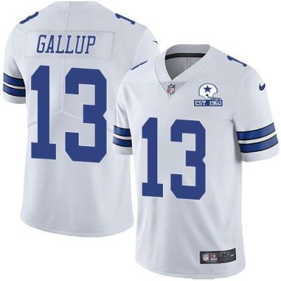 Nike Cowboys #13 Michael Gallup White Stitched With Established In 1960 Patch NFL Vapor Untouchable Limited Jersey
