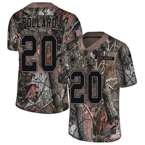 Nike Cowboys #20 Tony Pollard Camo Stitched NFL Limited Rush Realtree Jersey
