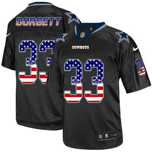 Nike Cowboys #33 Tony Dorsett Black Stitched NFL Elite USA Flag Fashion Jersey