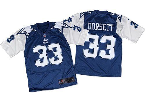 Nike Cowboys #33 Tony Dorsett Navy Blue/White Throwback Stitched NFL Elite Jersey