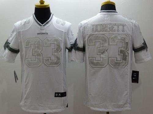 Nike Cowboys #33 Tony Dorsett White Stitched NFL Limited Platinum Jersey
