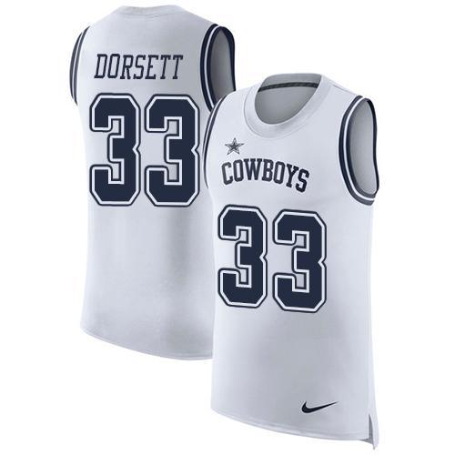 Nike Cowboys #33 Tony Dorsett White Stitched NFL Limited Rush Tank Top Jersey