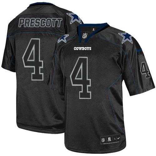 Nike Cowboys #4 Dak Prescott Lights Out Black Stitched NFL Elite Jersey