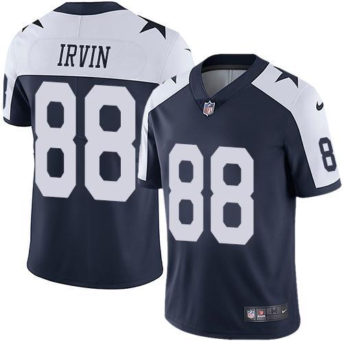 Nike Cowboys #88 Michael Irvin Navy Blue Thanksgiving Stitched NFL Vapor Untouchable Limited Throwback Jersey