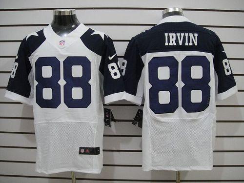 Nike Cowboys #88 Michael Irvin White Thanksgiving Throwback Stitched NFL Elite Jersey