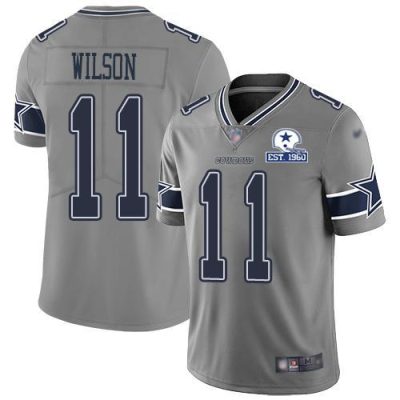 Nike Dallas Cowboys #11 Cedrick Wilson Gray Stitched With Established In 1960 Patch NFL Limited Inverted Legend Jersey