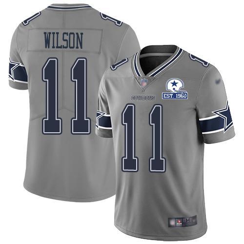 Nike Dallas Cowboys #11 Cedrick Wilson Gray Stitched With Established In 1960 Patch NFL Limited Inverted Legend Jersey