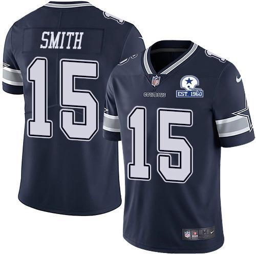 Nike Dallas Cowboys #15 Devin Smith Navy Blue Team Color Stitched With Established In 1960 Patch NFL Vapor Untouchable Limited Jersey