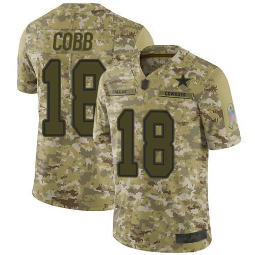 Nike Dallas Cowboys #18 Randall Cobb Camo Stitched NFL Limited 2018 Salute To Service Jersey