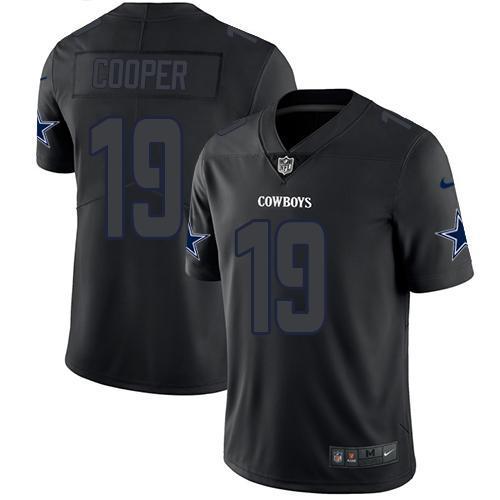 Nike Dallas Cowboys #19 Amari Cooper Black Stitched NFL Limited Rush Impact Jersey