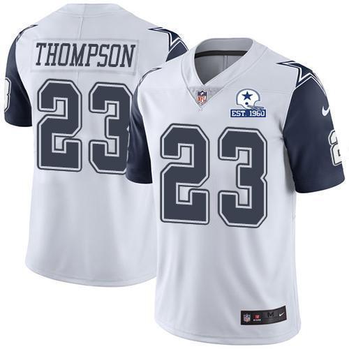 Nike Dallas Cowboys #23 Darian Thompson White Stitched With Established In 1960 Patch NFL Limited Rush Jersey
