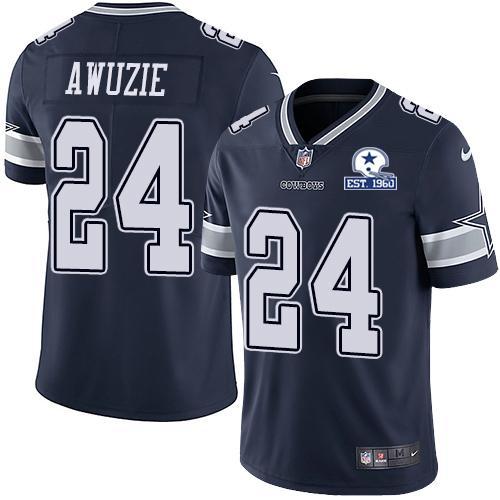 Nike Dallas Cowboys #24 Chidobe Awuzie Navy Blue Team Color Stitched With Established In 1960 Patch NFL Vapor Untouchable Limited Jersey