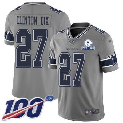Nike Dallas Cowboys #27 Ha Ha Clinton-Dix Gray Stitched With Established In 1960 Patch NFL Limited Inverted Legend 100th Season Jersey