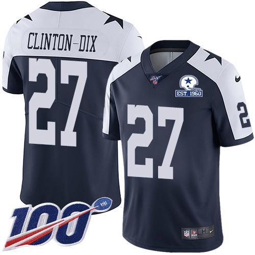 Nike Dallas Cowboys #27 Ha Ha Clinton-Dix Navy Blue Thanksgiving Stitched With Established In 1960 Patch NFL 100th Season Vapor Untouchable Limited T