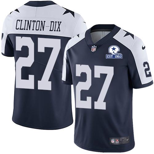 Nike Dallas Cowboys #27 Ha Ha Clinton-Dix Navy Blue Thanksgiving Stitched With Established In 1960 Patch NFL Vapor Untouchable Limited Throwback Jers