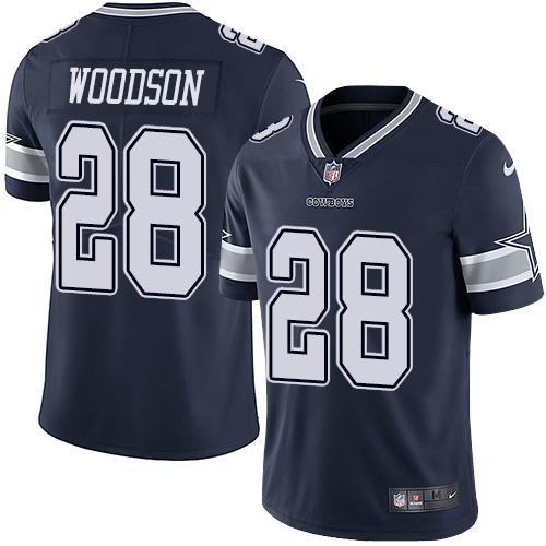 Nike Dallas Cowboys #28 Darren Woodson Navy Blue Team Color Stitched NFL Vapor Untouchable Limited Jersey