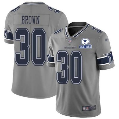 Nike Dallas Cowboys #30 Anthony Brown Gray Stitched With Established In 1960 Patch NFL Limited Inverted Legend Jersey