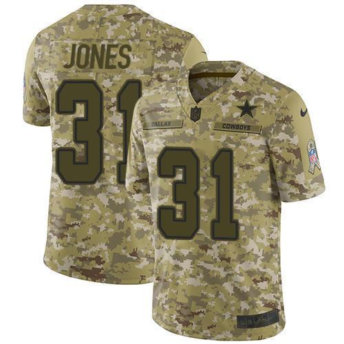 Nike Dallas Cowboys #31 Byron Jones Camo Stitched NFL Limited 2018 Salute To Service Jersey