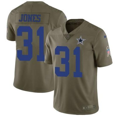 Nike Dallas Cowboys #31 Byron Jones Olive Stitched NFL Limited 2017 Salute To Service Jersey