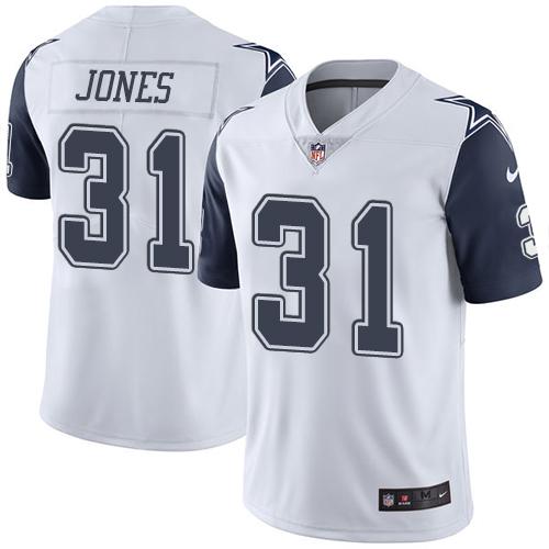Nike Dallas Cowboys #31 Byron Jones White Stitched NFL Limited Rush Jersey