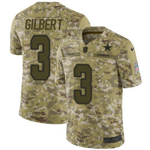 Nike Dallas Cowboys #3 Garrett Gilbert Camo Stitched NFL Limited 2018 Salute To Service Jersey